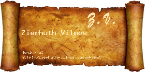 Zierhuth Vilmos névjegykártya